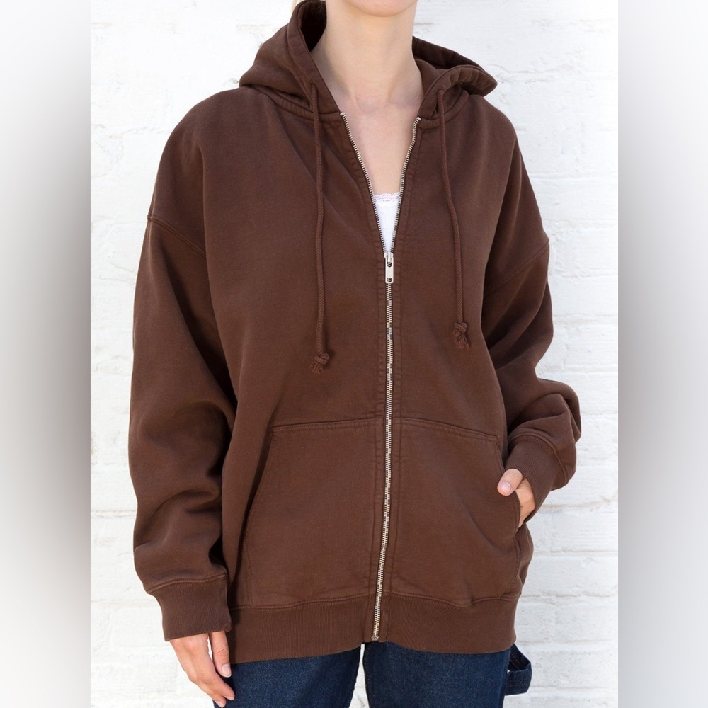 Brandy Melville Dark Brown Oversized Christy Hoodie